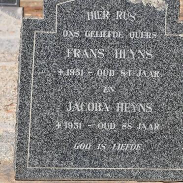 HEYNS Frans -1951 &amp; Jacoba -1951