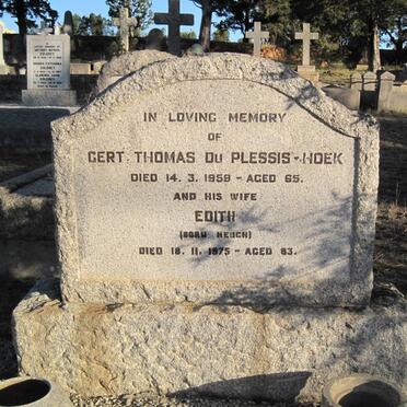 HOEK Gert Thomas Du Plessis -1959 &amp; Edith HEUCH -1975