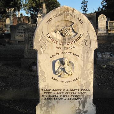 HENDRIKS Emmie J. nee CROUS 1887-1925