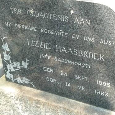 HAASBROEK Lizzie nee BADENHORST 1895-1963