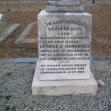 HENDRIKSZ George E. -1922