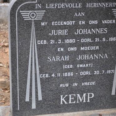 KEMP Jurie Johannes 1880-1967 &amp; Sarah Johanna SWART 1886-1971