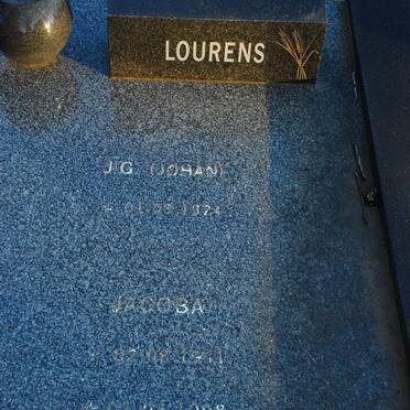 LOURENS J.G. 1924- &amp; Jacoba 1911-1998