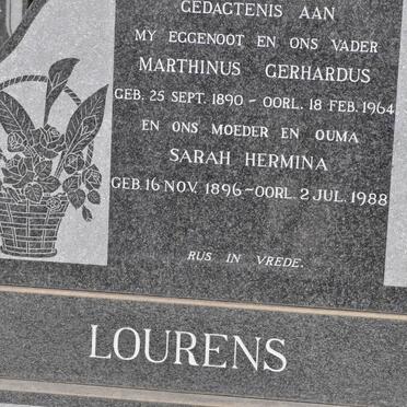 LOURENS Marthinus Gerhardus 1890-1964 &amp; Sarah Hermina 1896-1988