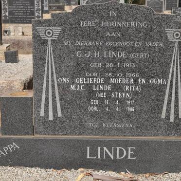 LINDE G.J.H. 1913-1966 &amp; M.J.C. STEYN 1917-1996