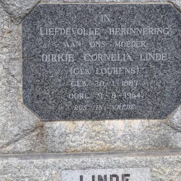 LINDE Dirkie Cornelia nee LOURENS 1887-1964