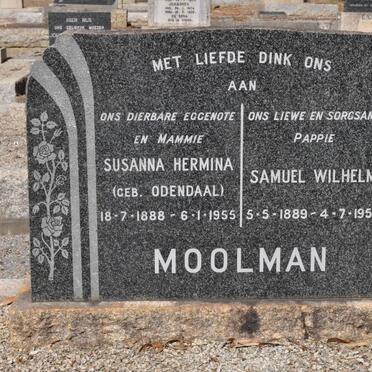 MOOLMAN Samuel Wilhelm 1889-1956 &amp; Susanna Hermina ODENDAAL 1888-1955