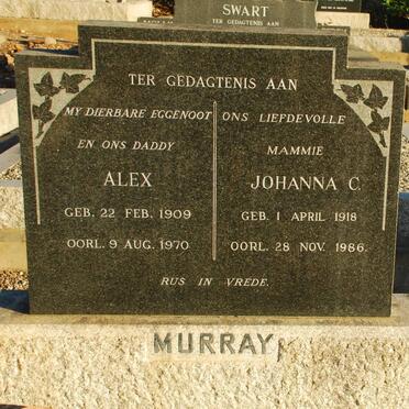 MURRAY Alex 1909-1970 &amp; Johanna C. 1918-1986