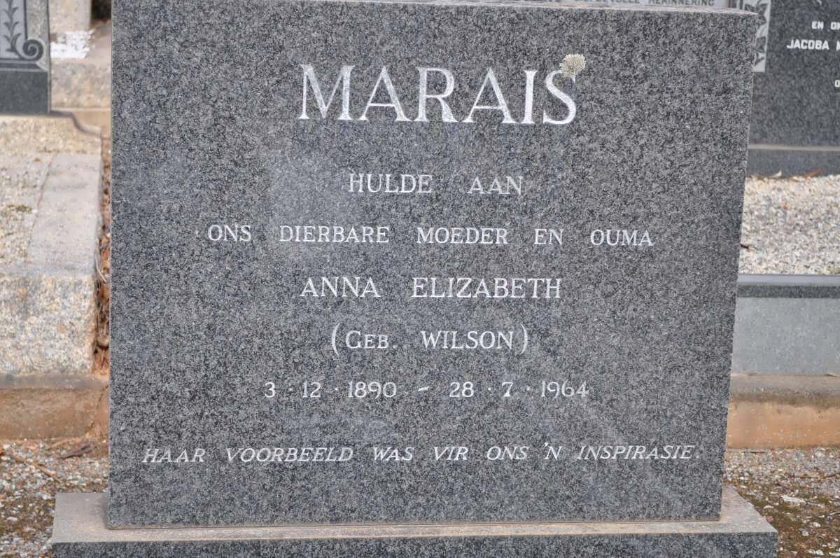 MARAIS Anna Elizabeth nee WILSON 1890-1964