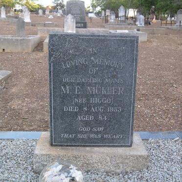 MÜLLER M.E. nee HIGGO -1953