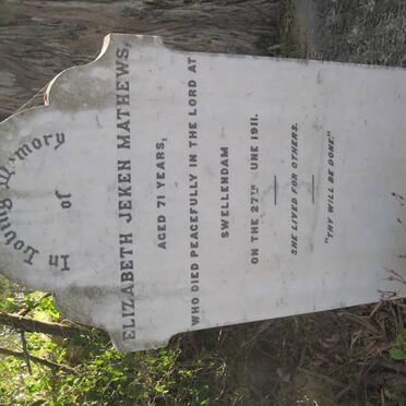 MATHEWS Elizabeth Jeken -1911