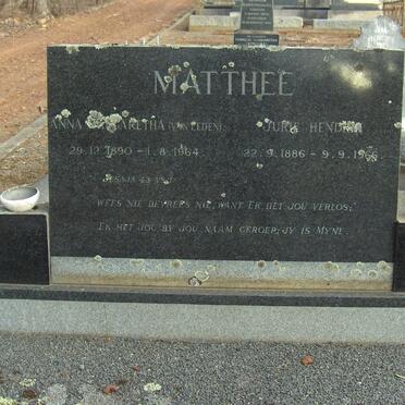 MATTHEE Jurie Hendrik 1886-1966 &amp; Anna Margaretha VAN EEDEN 1890-1964