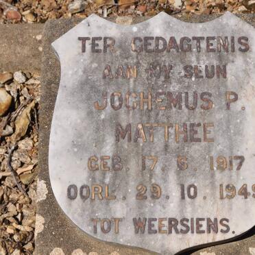 MATTHEE Jochemus P. 1917-1949