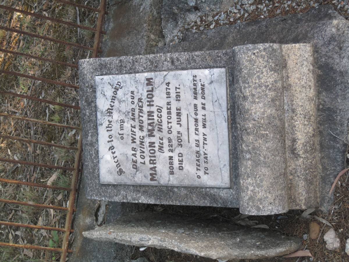 HOLM Marion Main nee HIGGO 1874-1917