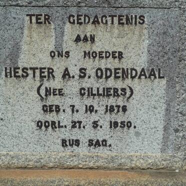 ODENDAAL Hester A.S. nee CILLIERS 1876-1950