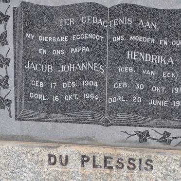 PLESSIS Jacob Johannes, du 1904-1964 &amp; Hendrika VAN ECK 1911-1983