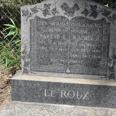 ROUX Barend H., le 1892-1963 &amp; Rachel J. VAN GRAAN 1895-1958