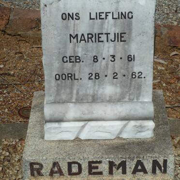 RADEMAN Marietjie 1961-1962