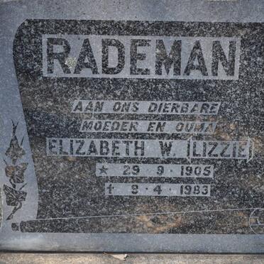 RADEMAN Johannes G. 1914-1944 &amp; Elizabeth W. 1905-1983