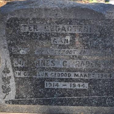 RADEMAN Johannes G. 1914-1944