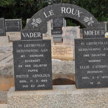 ROUX Pieter Arnoldus, le -1965 &amp; Ellie Cathrine ROSSOUW -1973