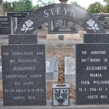 STEYN Johannes 1914-1979 &amp; Elizabeth Maria WILSON 1914-2000