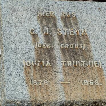 STEYN G.J. nee CROUS 1876-1958