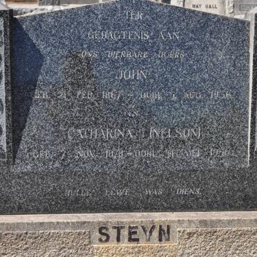STEYN John 1867-19?6 &amp; Catharina NELSON 1878-1956