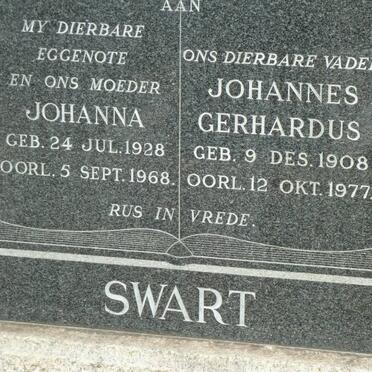 SWART Johannes Gerhardus 1908-1977 &amp; Johanna 1928-1968