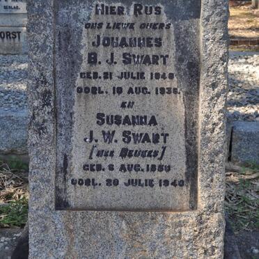 SWART Johannes B.J. 1848-1936 &amp; Susanna J.W. BEUKES 1850-1940