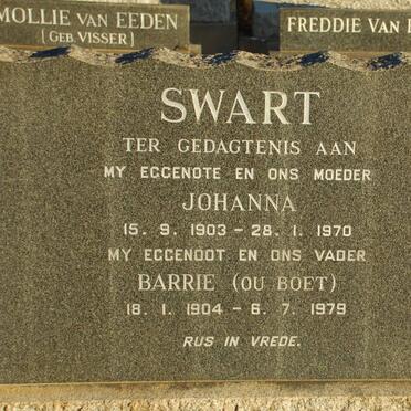 SWART Barrie 1904-1979 &amp; Johanna 1903-1970
