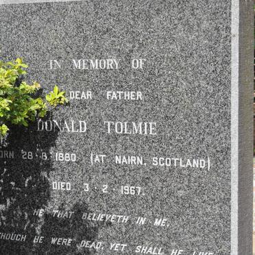 TOLMIE Donald 1880-1967