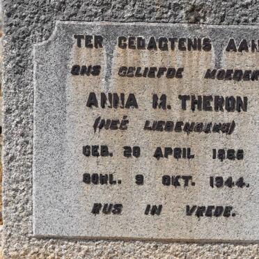 THERON Anna M. nee LIEBENBERG 1886-1944