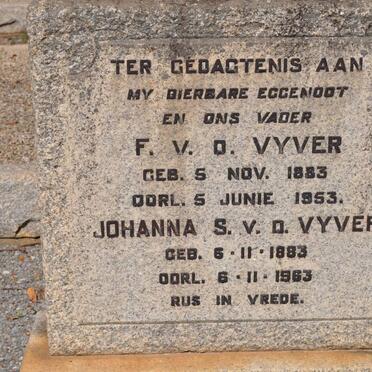 VYVER F., v.d. 1883-1953 &amp; Johanna S. 1883-1963