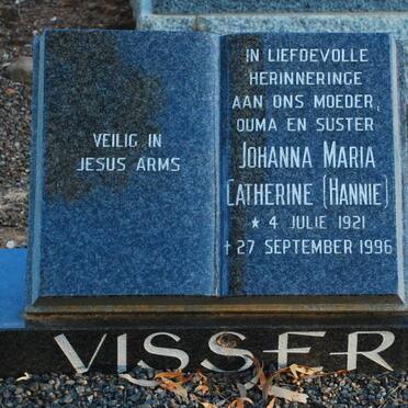 VISSER Johanna Maria Catherine 1921-1996