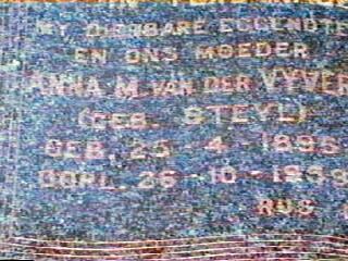 VYVER Anna M., van der nee STEYL 1895-1959