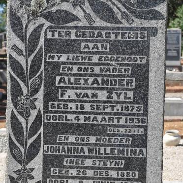 ZYL Alexander F., van 1875-1936 &amp; Johanna Willemina STEYN 1880-1962