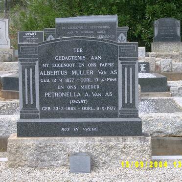 AS Albertus Muller, van 1877-1965 &amp; Petronella A. SWART 1883-1977