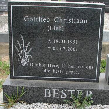 BESTER Gottlieb Christiaan 1951-2001