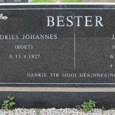 BESTER Andries Johannes 1927- &amp; Janetta BUYS 1928-1997