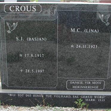 CROUS S.J. 1917-1997 &amp; M.C. 1923-
