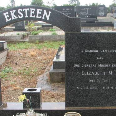 EKSTEEN Jacobus G. 1888-1977 &amp; Elizabeth M.J. DU TOIT 1898-1979 