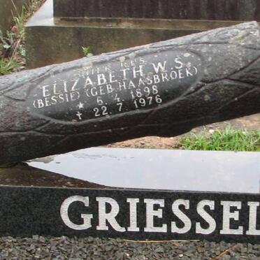 GRIESSEL Elizabeth W.S. nee HAASBROEK 1898-1976