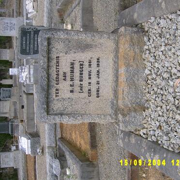 HUMAN B.E. nee BURGER 1881-1936