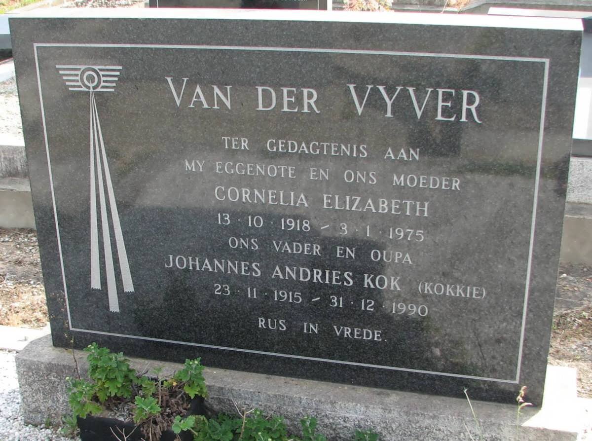 VYVER Johannes Andries Kok, van der 1915-1990 &amp; Cornelia Elizabeth 1918-1975