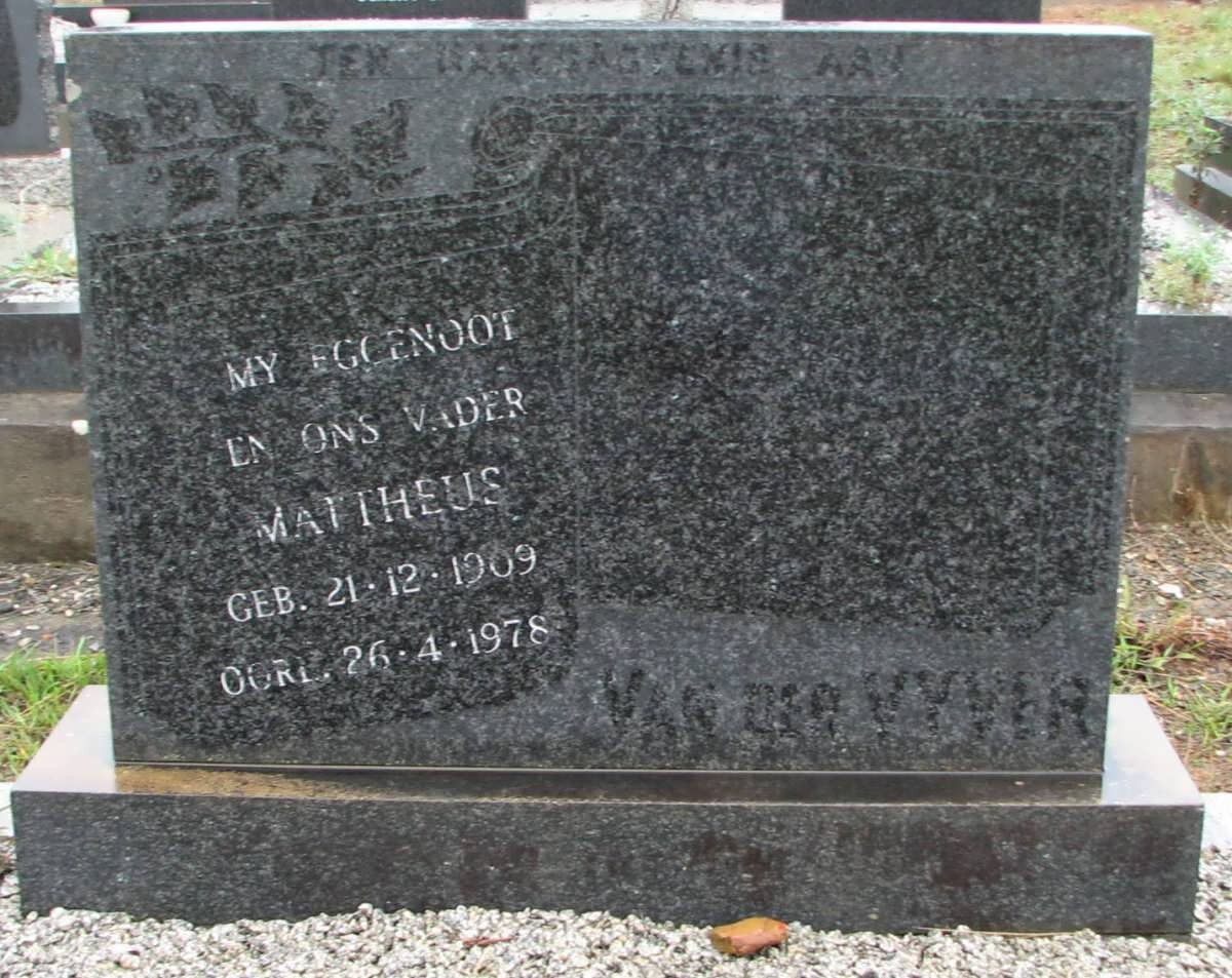 VYVER Mattheus, van der 1909-1978