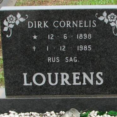 LOURENS Dirk Cornelis 1898-1985