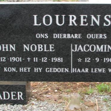 LOURENS John Noble 1901-1981 &amp; Jacomina Elizabeth 1909-1986