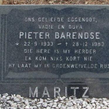MARITZ Pieter Barendse 1933-1983