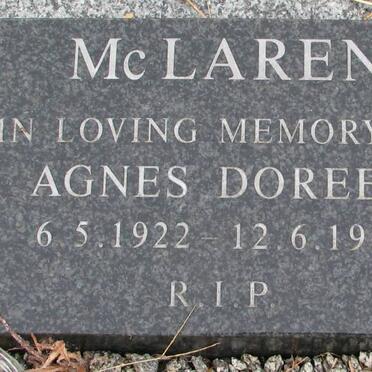 Mc LAREN Agnes Doreen 1922-1986